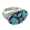 Southwestern Turquoise Authentic Sterling Silver Ring Size 6-1/4 QX84698